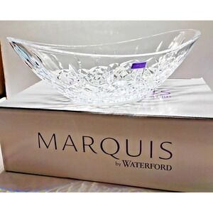 Marquis by Waterford Glass Company Gathering Bowl 13" Oval Criss Cross Design